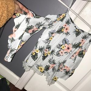 Floral Cold Shoulder Blouse